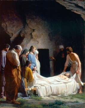  Bloch Pintura - El entierro de Cristo religión Carl Heinrich Bloch